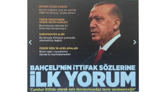 Cumhurbaşkanı Erdoğan: Cumhur İttifakı olarak asla duruşumuzdan taviz vermeyeceğiz 