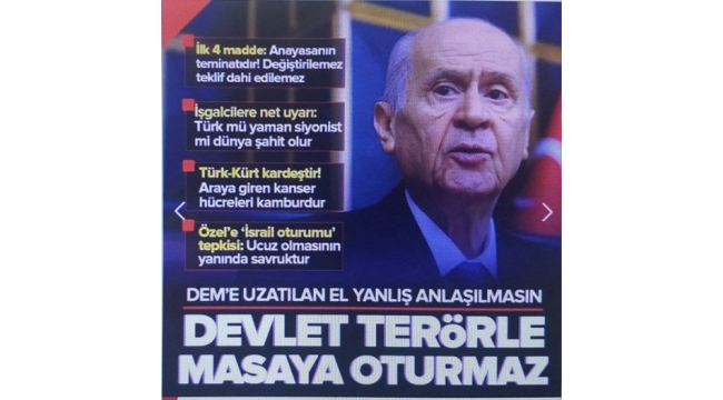 Bahçeli: Devlet, terör örgütü ile masaya oturmaz 