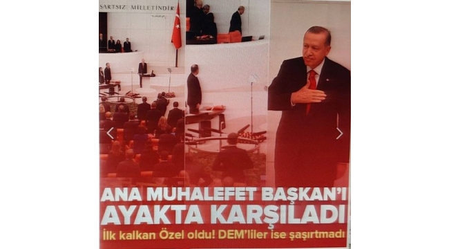 Meclis açılışında muhalefet Başkan Erdoğan'ı ayakta karşıladı 