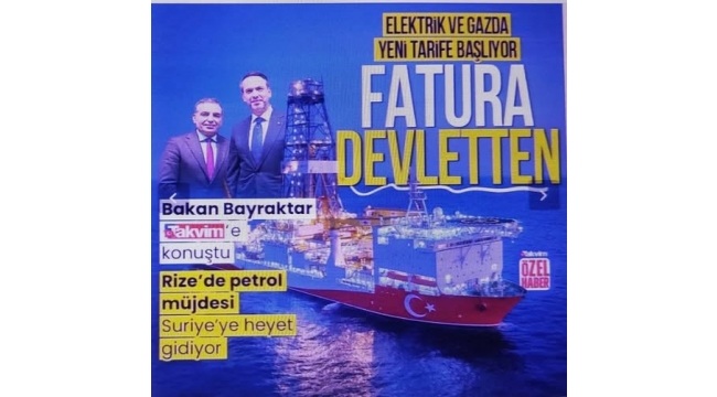 Bakan Bayraktar duyurdu: Rize’de petrol sondajı başlıyor.  