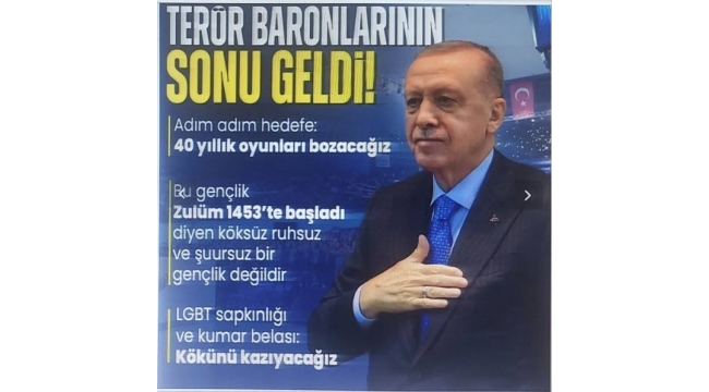 Başkan Erdoğan: 40 yıllık oyunu bozacağız terör baronları yolun sonuna geldi 