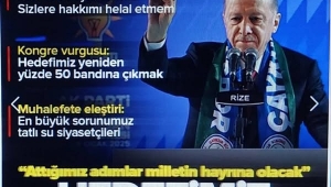 Başkan Erdoğan'dan AK Parti Rize 8. Olağan İl Kongresi'nde 