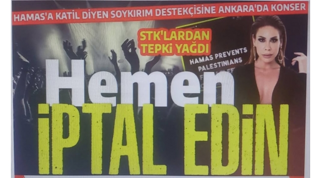  İptal edilmezse protesto edilecek! Hamas'a 'katil' diyen Yahudi Linet'e Ankara'da konser! 