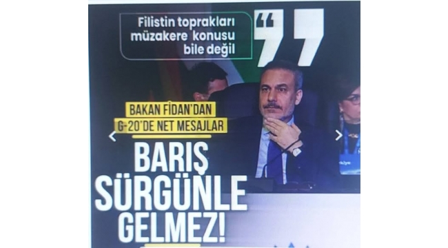 Müzakere söz konusu değil! Dışişleri Bakanı Hakan Fidan'dan G20'de önemli mesajlar: Filistin toprakları Filistinlilerindir 