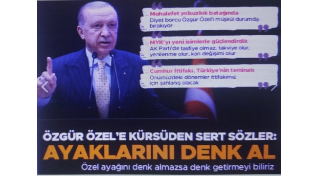 Özgür Özel'e sert tepki! Cumhurbaşkanı Erdoğan: Ayaklarını denk al, ordunun komuta kademesine laf atamazsın 